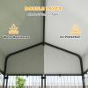 Outdoor Dog Kennel with Roof, 4' x 4' x 6' Heavy Duty Welded Wire Dog Playpen Enclosure with Escape-proof Lock