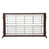 38"-71" Adjustable Wooden Pet Gate for Dogs, Indoor Freestanding Dog Fence for Doorways, Stairs, Deep Brown
