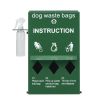 Dog Poop Bag Dispenser with Hand Wash Bottle, Lockable Outdoor Dog Waste Bag Holder with 600 Waste Bags, Stake, Pole