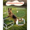 Dog Stairs for Car, 4 Steps Extra Wide Foldable Dog Ramp for Large Dogs with Non-Slip Surface, Portable Lightweight Pet Stairs Ladder for Car, SUV