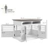 Dog Kennel Furniture Side End Table with Storage Double Doors Small Medium Dogs White