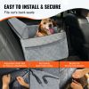 Dog Car Seat, Dog Booster Seat for Car with A Storage Pocket, Pet Car Seat with Clip-On Safety Leash, Sponge Filling