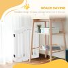 24"H Foldable Dog Gate, 3 Panels Freestanding Pet Gate Barriers Indoor with Support Feet, Puppy Fence for Small Dogs, White