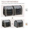 39" Portable Twin Compartment Show House Cat Cage/Condo, Soft-Sided Pet kennel, Dual Compartment, Soft Cushions & Storage Bag, Gray