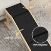 Pet Ramp Bed Steps for Dogs Cats Non-slip Carpet Top Platform Pine Wood 59"L x 16"W x 20"H Natural Wood