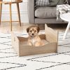 1PC Elevated Pet Bed Frame with Rails and Cute Headboards