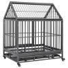 Dog Cage Black and silver Steel 36.2 x 24.4 x 41.7 in