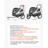 Dog Bike Trailer, Supports up to 100 lbs, 2-in-1 Pet Stroller Cart Bicycle Carrier for Small & Large Dogs, Easy Folding Frame with Quick Release Wheel