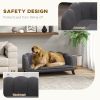 Comfortable Large Dog Couch Charcoal Gray with Foam Cushioning and Extra Pillow for Medium and Large Dogs