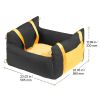 Dog Car Seat, Waterproof Dog Booster Seat for Car with Side Handles and A Storage Pocket, Clip-On Safety Leash and PP Cotton Filling