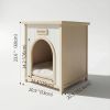 Lumicedar Cream Yellow Flat Roof Pet House FSC Solid Wood 53×51.6×60 cm Indoor Shelter for Small Cats & Dogs