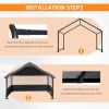 Extra Large Outdoor Dog House Tent with 3-Sided Mesh Windows, Breathable Sun Rain Cover Pet Shelter with Canopy and Ground Stakes for Dogs, Cats