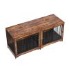 75" Dog Crate Furniture for 2 Dogs, Extra Large Double Dog Crate Furniture Large Breed with Divider & Double Doors